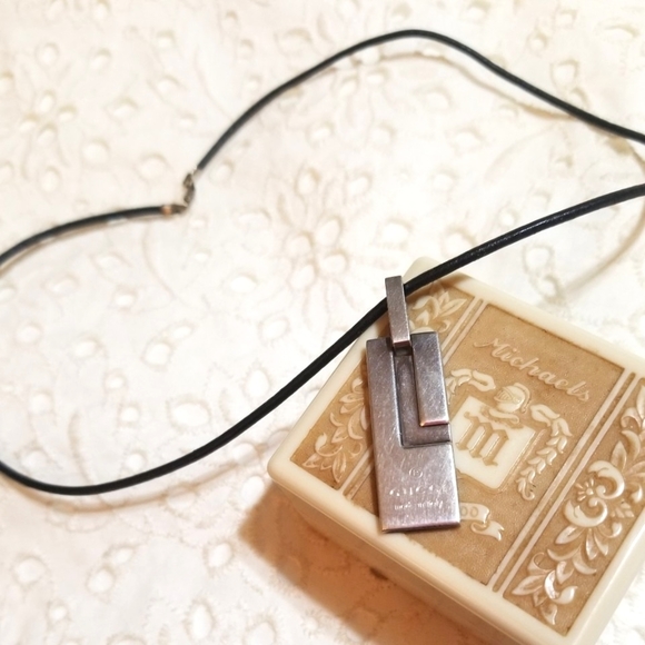 Gucci Jewelry - Gucci Sterling Silver Vintage LOGO Pendant Necklace